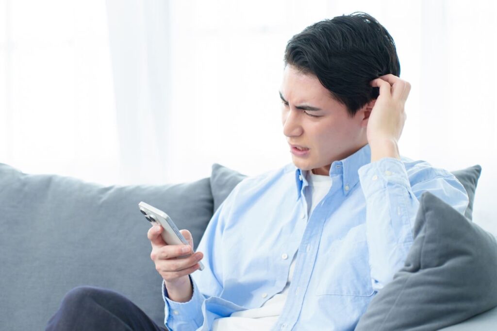 トラブルを抱える男性