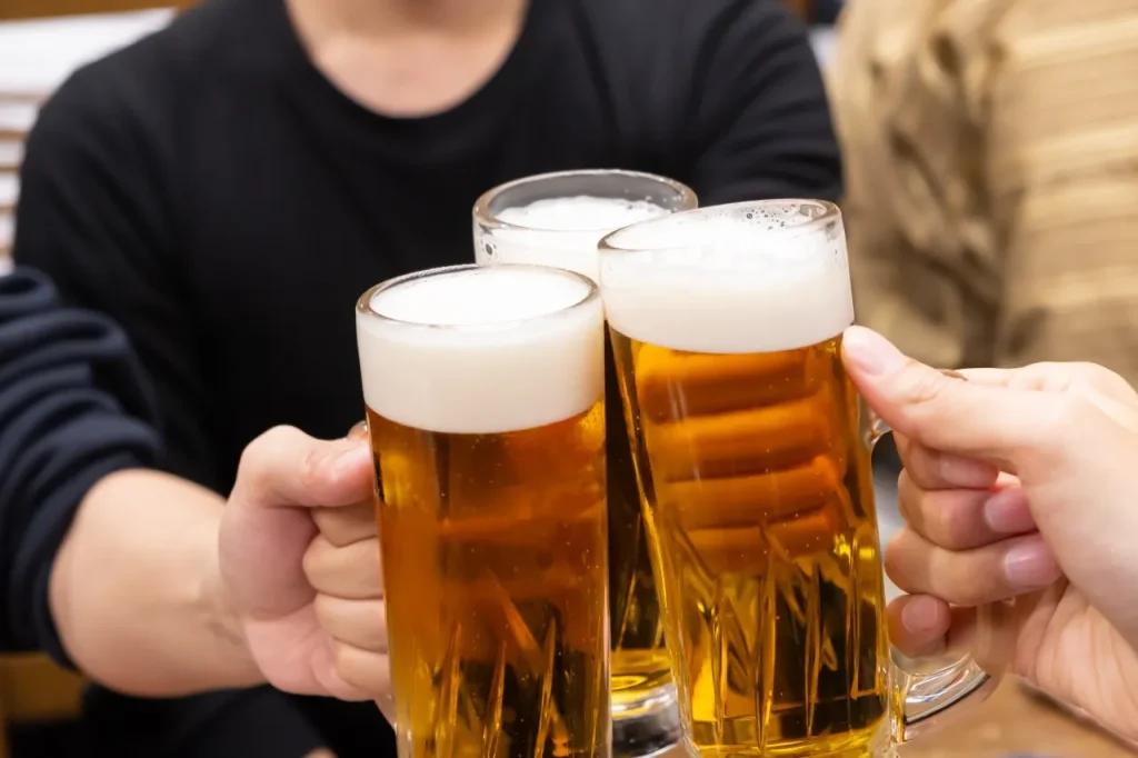 ビールで乾杯