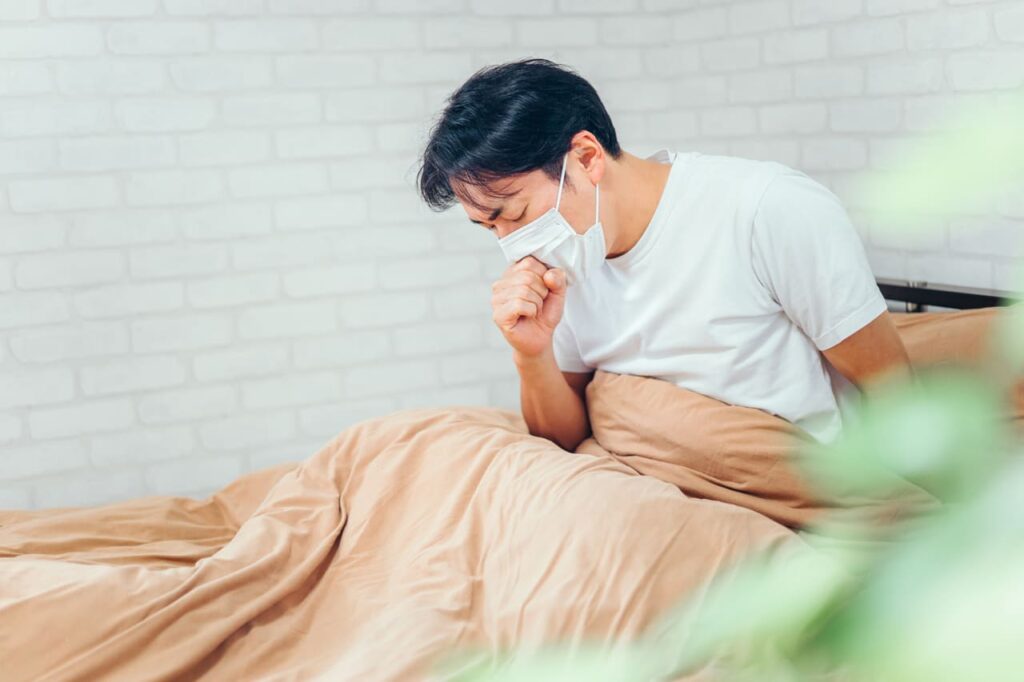 風邪をひいた男性